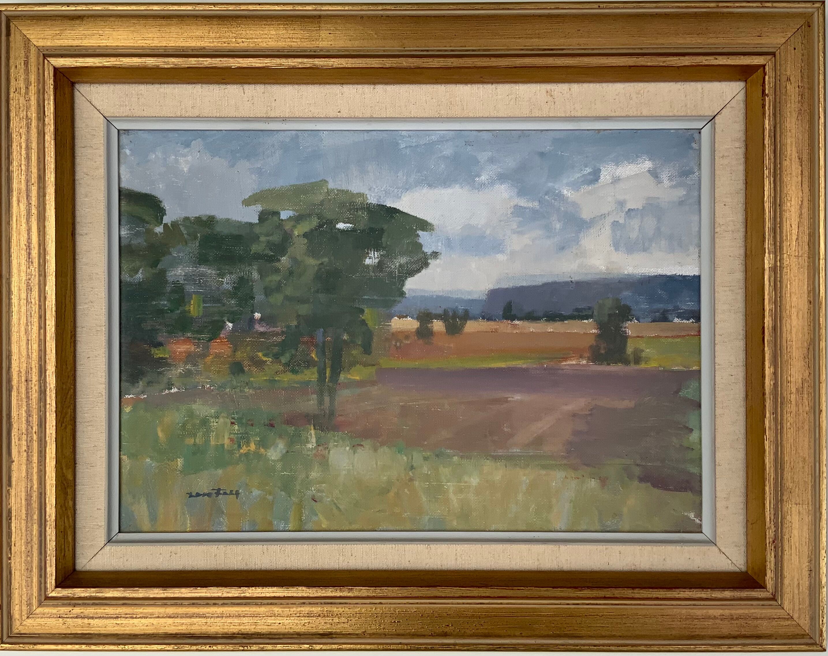 Swedish Modernist Landscape Oil Painting 1960s