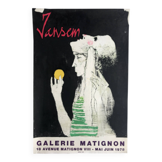 Jean jansen, galerie matignon, 1978. original poster in mourlot lithograph