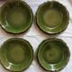 Set de 8 assiettes vertes terre émaillée Biot
