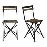 Pair of 20th Century Folding Slatted Garden Chairs