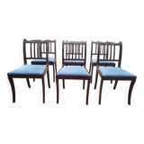 Set of 6 English chairs with barrettes