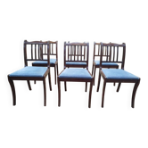Set of 6 English chairs with barrettes