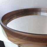 Mirror brown round plexiglass 70s 35cm