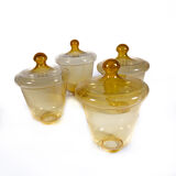 Set of 4 Art Deco globes