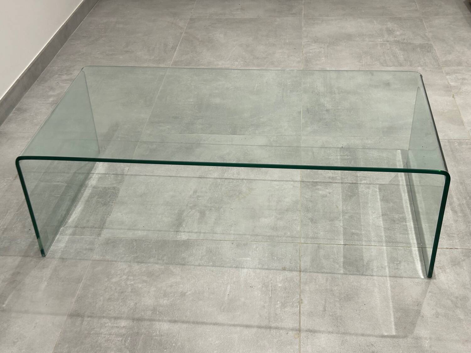 Modernist tempered glass coffee table