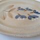 Flat plate in Marais sandstone France beige with blue, white and brown floral decoration