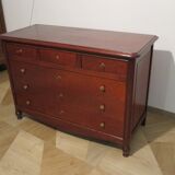 Rare - 6 drawer chest of drawers - mahogany - Louis xvi style - spinning top feet