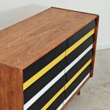 Buffet commode U453 jaune 8 tiroirs bois par Jiri Jiroutek pour Interier Praha 1960
