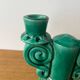 Vallauris green ceramic double candlestick