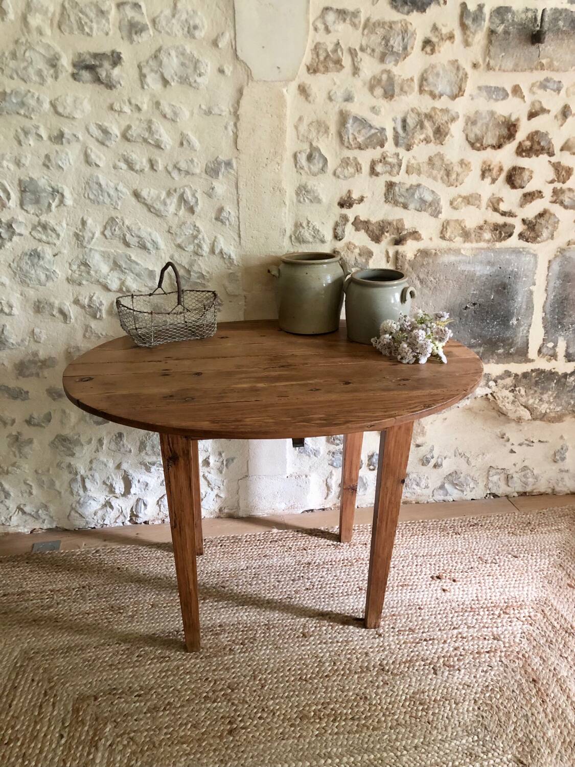 Antique round wooden table