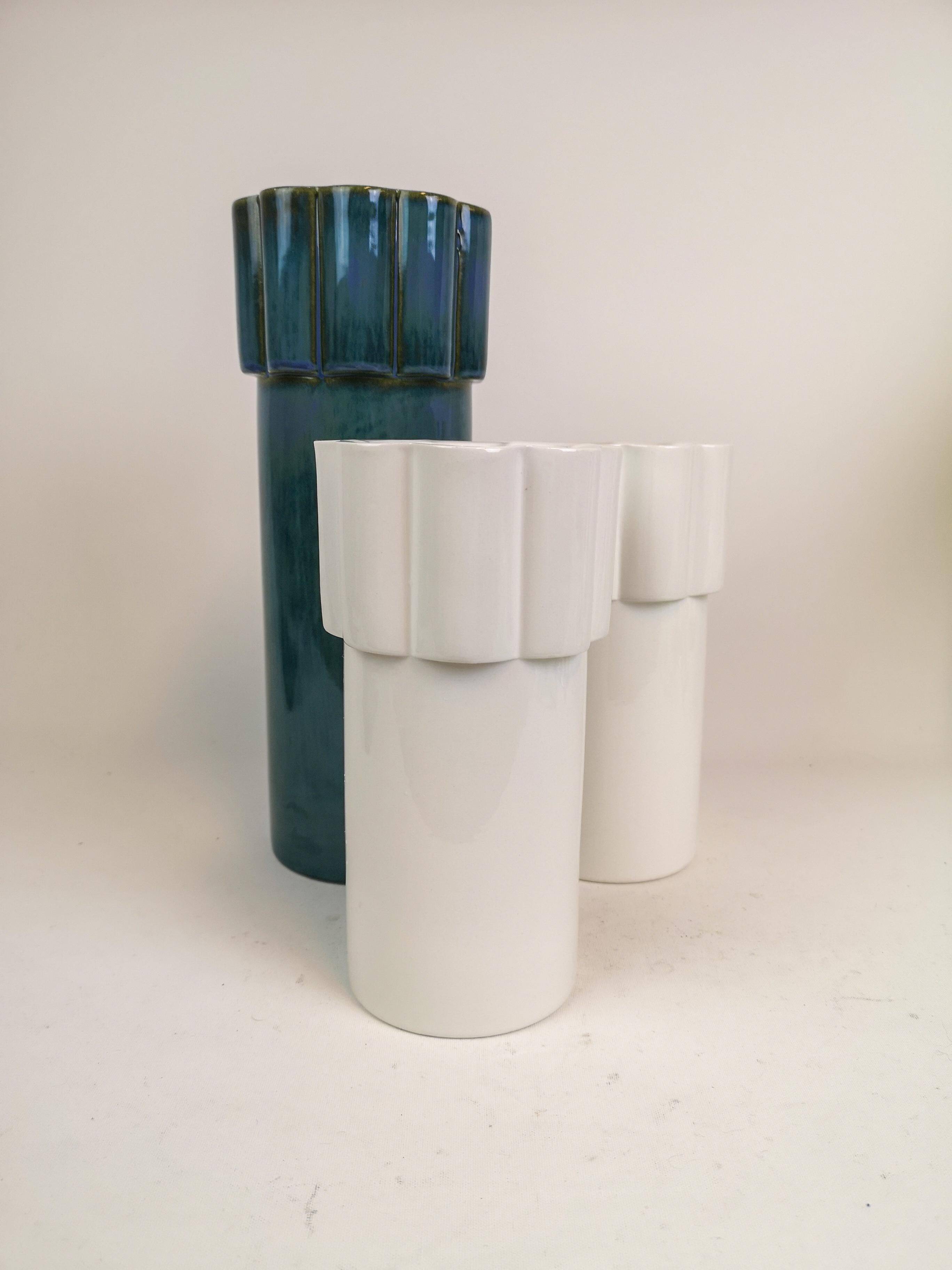 Modern Scandinavian set of 3 Konvex vases by Karin Björquist Gustavsberg, Sweden.