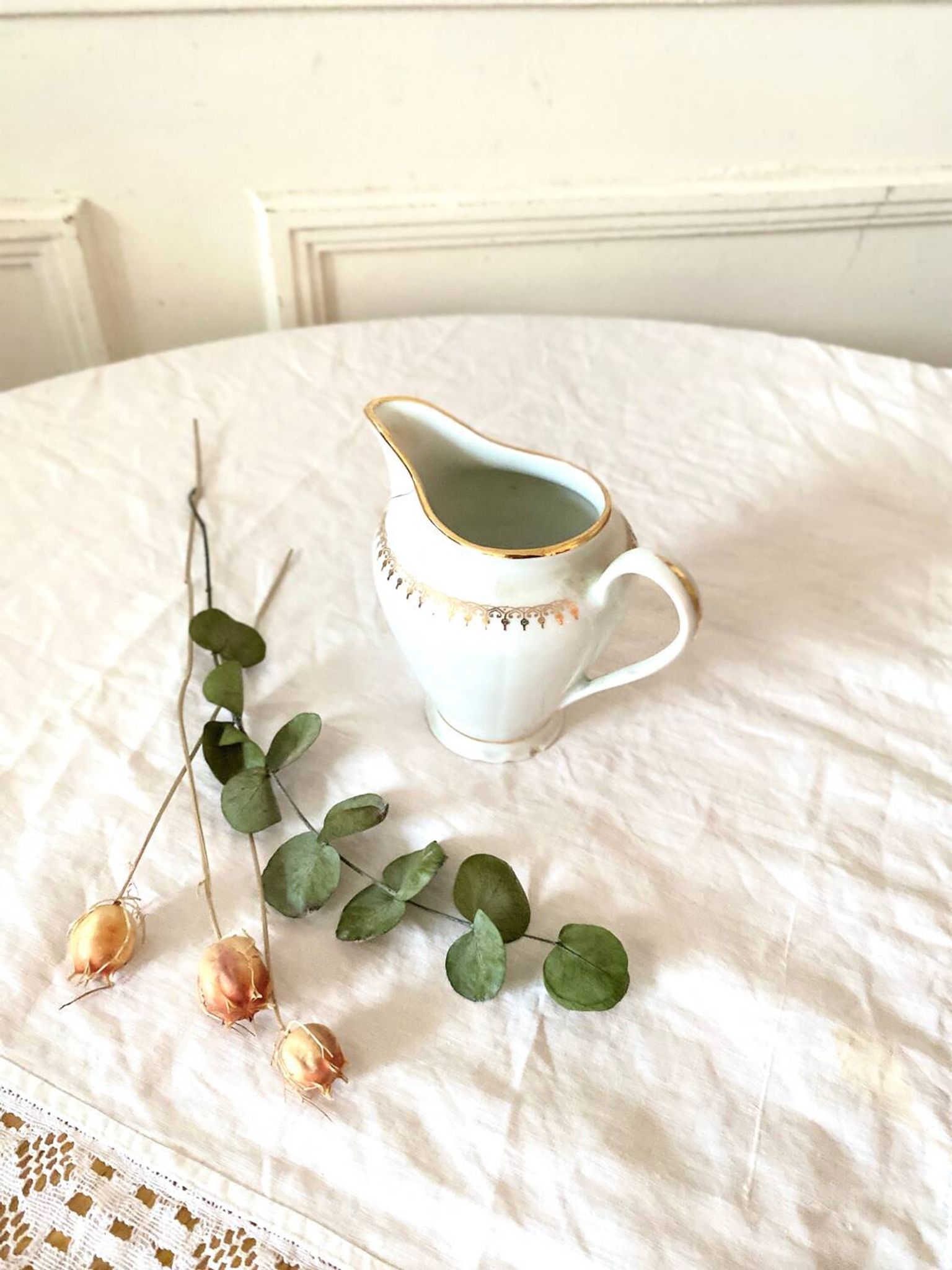 Fine porcelain milk jug from SOLOGNE France