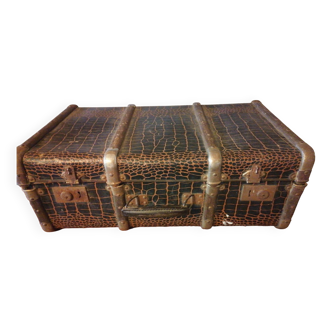 Old 1930s crocodile effect suitcase