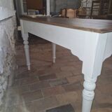 Console en bois peint en blanc