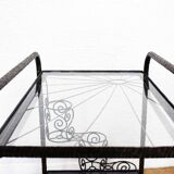 Iron and glass serving trolley from the 70s