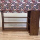 Large oak corner bookcase, 1950s design.