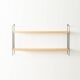 WHB wall shelf with ash wood shelves and black metal frame