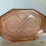 Ancien plat plateau en verre rose style Rosaline A