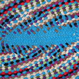 American braided handmade vintage rug 97cm x 125cm 1960, 1C71