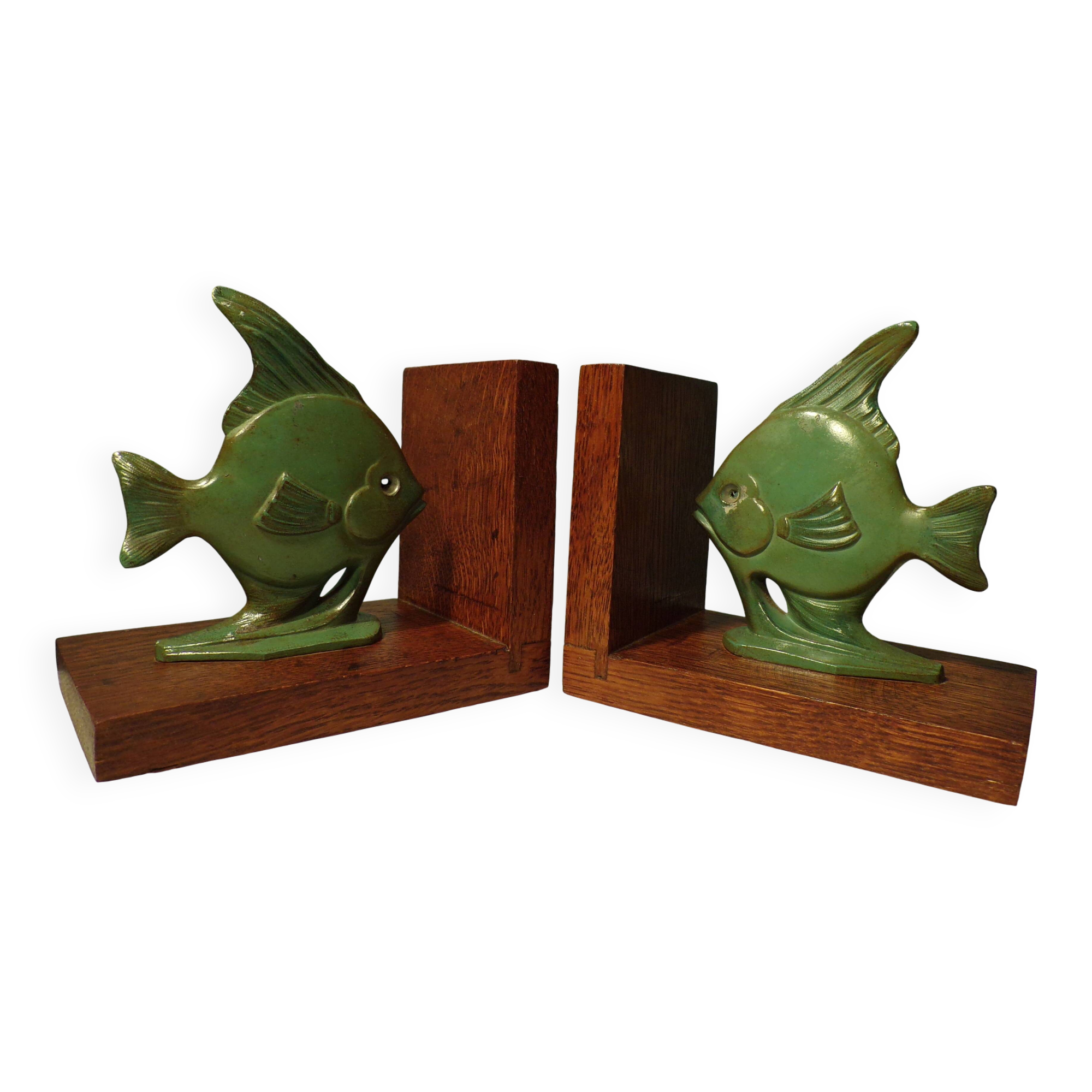 Pair of 1930s fish bookends