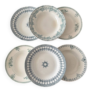 Lot assiette creuse terre - bleu vert
