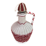 Ancienne bouteille en scoubidou tressé