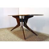 Dining table with brass pulls by società Italiana Compensati Curvati (1950s)