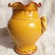 Vase pitcher Vallauris vintage yellow 3 Spanish dancers 50s