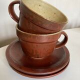 Paire de tasses déjeuners en grès Daniel de Montmollin Taizé 1970