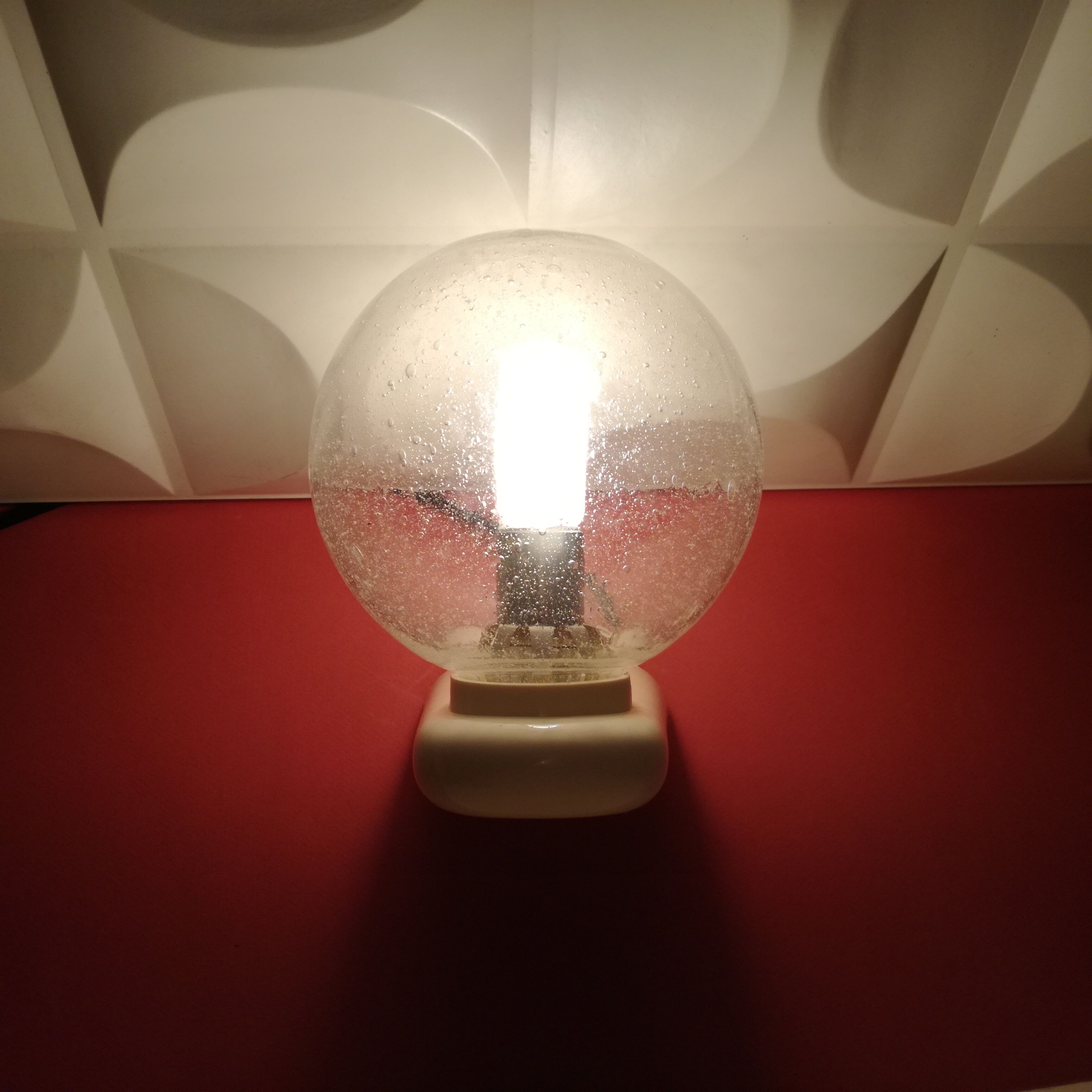 Pair of bubbled glass and plastic wall lamps by Dietsche, Germany