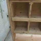 Vintage pitch pine furniture, 20 lockers, 2 mobile shelves.