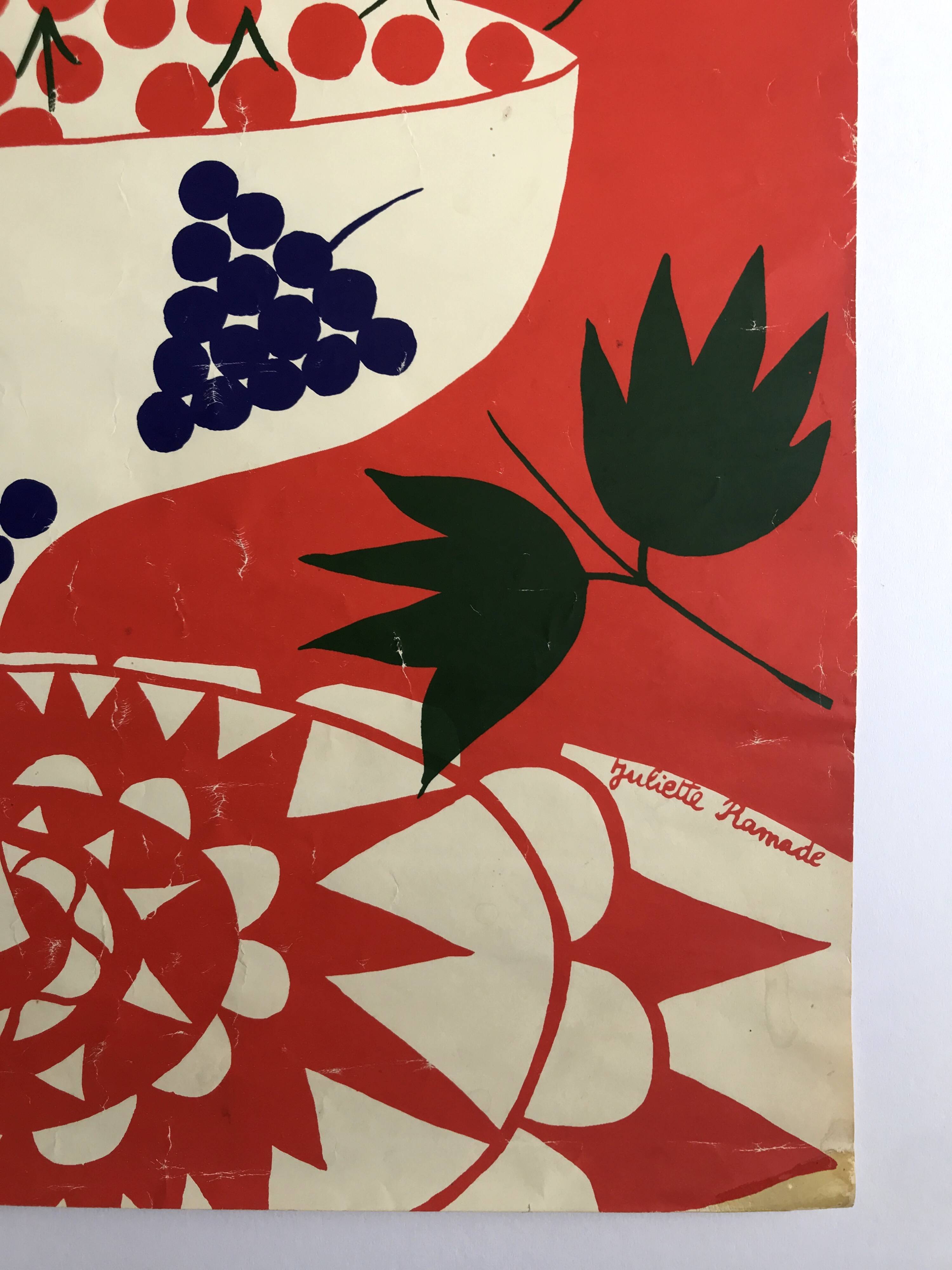 Juliette ramade, general assembly for disarmament, 1983. original silkscreen poster