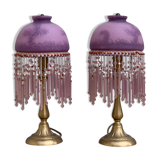 Pair of pampille bedside lamps