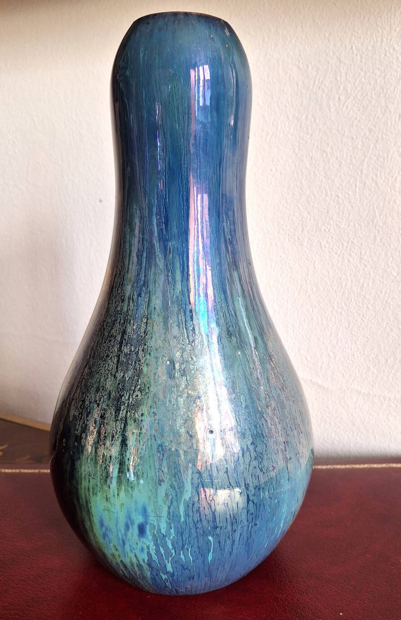 Iridescent vase Alphonse Cythère 1861-1941 26 cm signed Art Deco period 1920