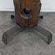 Oak and hammered iron press screw coat rack