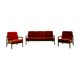 Scandinavian teak lounge - bench and two armchairs