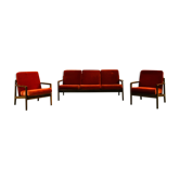 Scandinavian teak lounge - bench and two armchairs