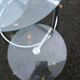 Old chrome metal coffee table with swivel tops from the 70s