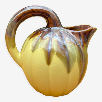 Vintage yellow stoneware pitcher