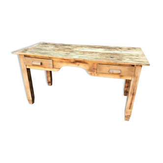 Vintage farm table natural wood 1920