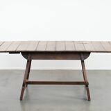 Antique Swiss extendable dining table made of oak from the mid-19th century