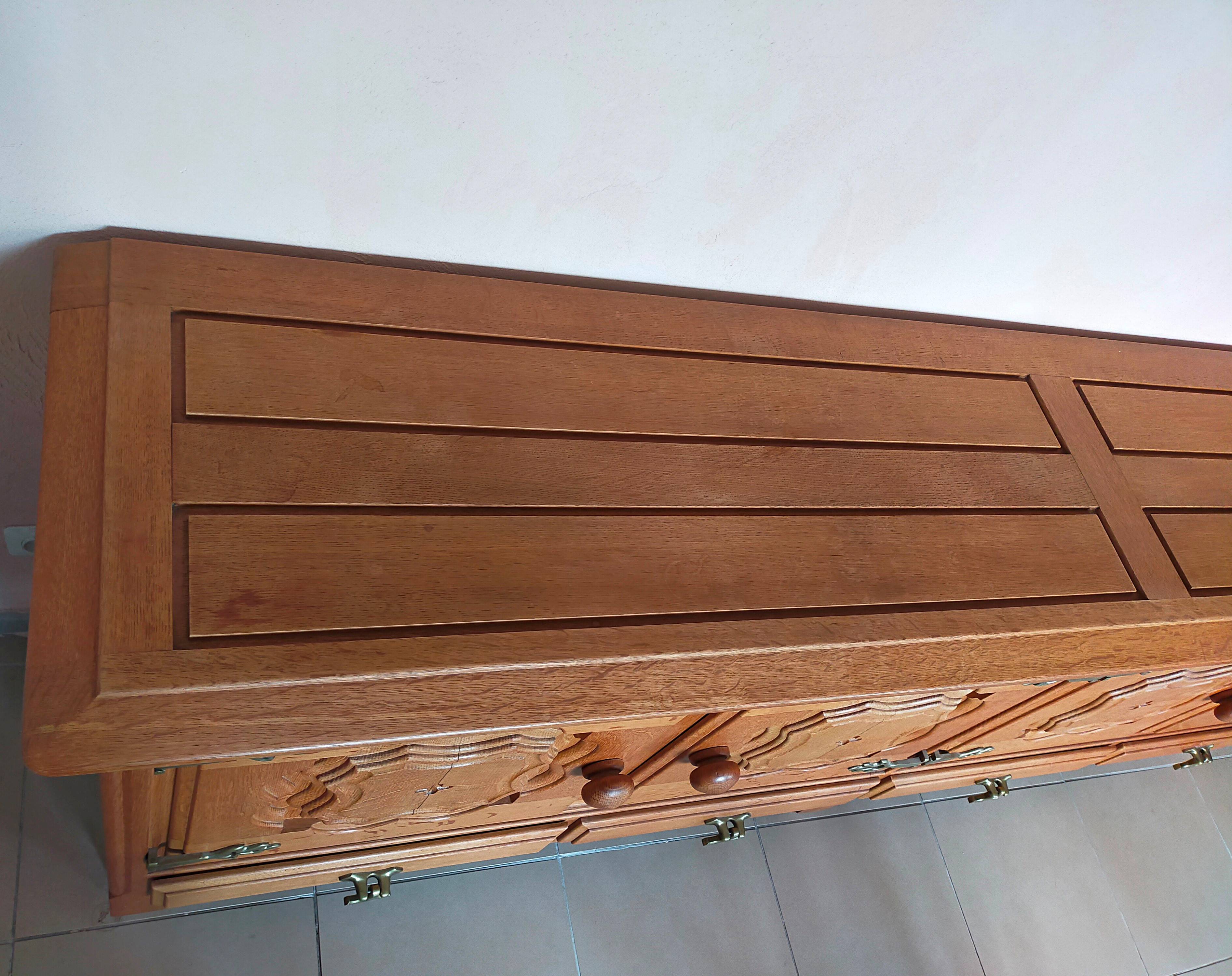 Oak sideboard by Guillerme and Chambron 1960