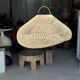 Suspension or rattan lampshade in the shape of a cloud or flattened bubble D60 H35