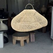 Suspension or rattan lampshade in the shape of a cloud or flattened bubble D60 H35