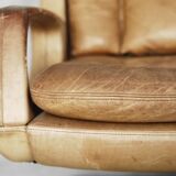 Swivel Leather Chairs by Carl Straub, 1950s, Set of 2