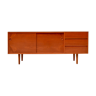 Danish modern minimalist teak sideboard sliding doors.