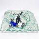 Grand centre de table en verre fusionné – pièce sculpturale abstraite