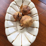 White and gold ceramic plate