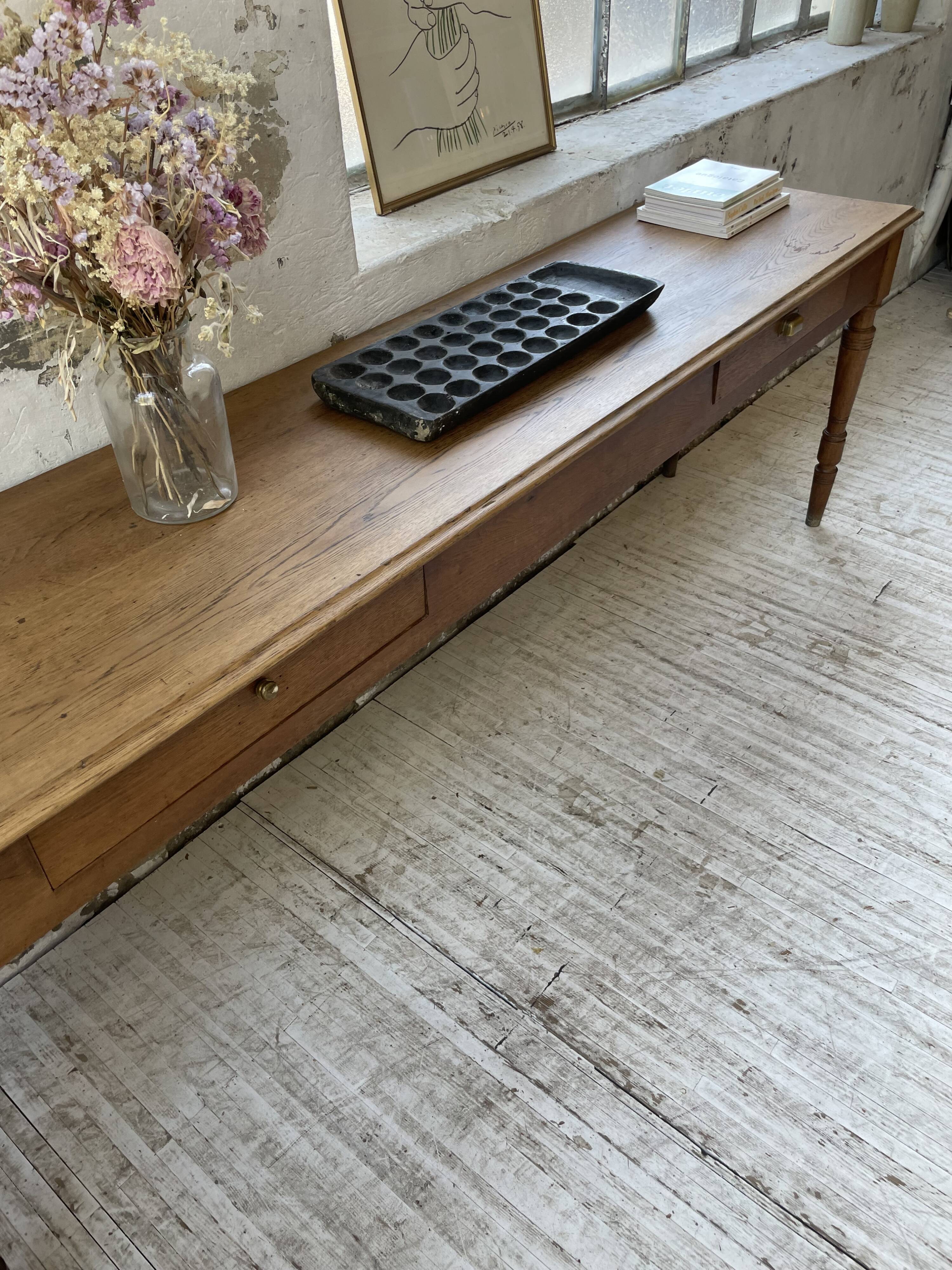 Oak table console