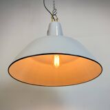 Industrial Grey Enamel Factory Pendant Lamp from Philips, 1960s